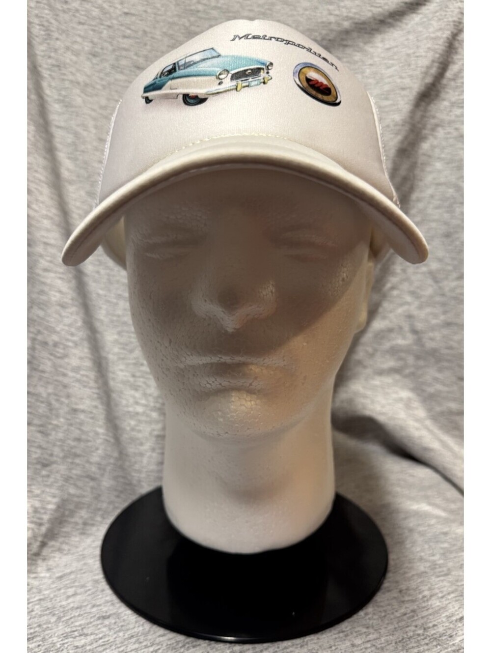Nash OTTO Adjustable Trucker Hat Car Theme White Mesh One Size for Men Vintage